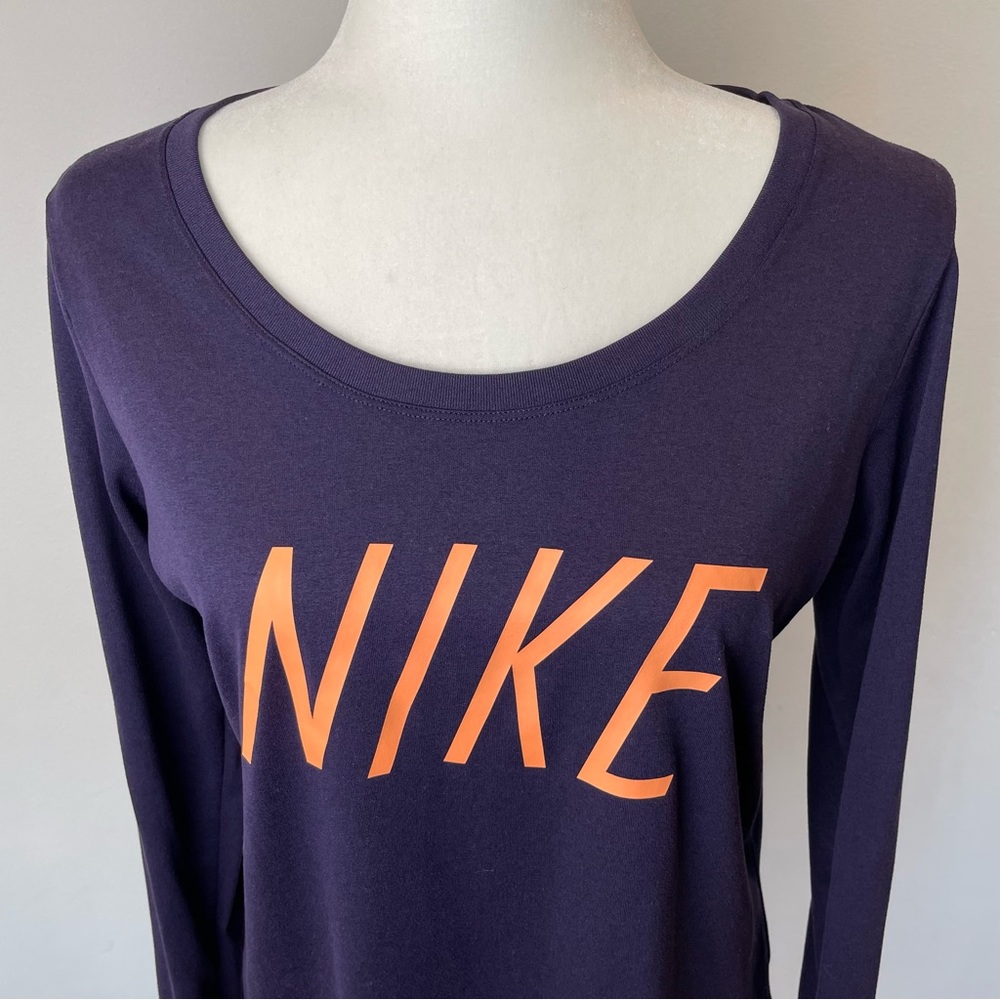 Nike Womens Dri Fit Long Sleeve Tee Athletic Cut T Shirt size Large - Picture 3 of 7